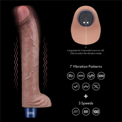 11'' REAL SOFTEE Rechargeable Silicone Vibrating Dildo