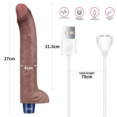 11'' REAL SOFTEE Rechargeable Silicone Vibrating Dildo