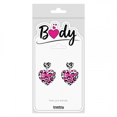 Body Leopard Print Heart Earrings
