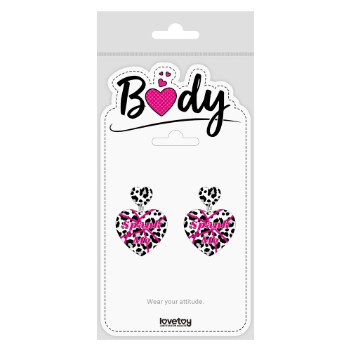 Body Leopard Print Heart Earrings