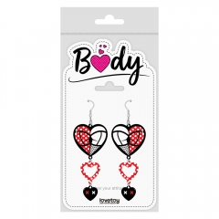 Body Triple Heart Earrings